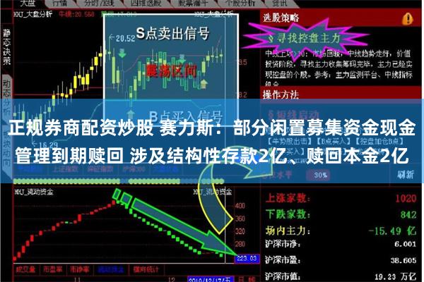 正规券商配资炒股 赛力斯：部分闲置募集资金现金管理到期赎回 涉及结构性存款2亿、赎回本金2亿